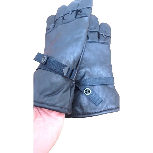 NWOT INTERMEDIATE UNISEX COLD /WET BLACK LEATHER GLOVES SIZE M - Picture 3 of 5